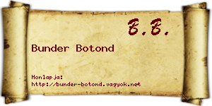 Bunder Botond névjegykártya